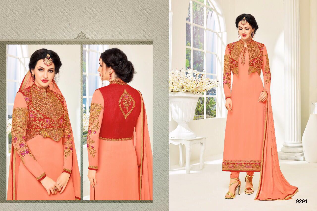 Zisa Vol-44 By Meera Trendz 9291 To 9295 Series Indian Designer Beautiful Wedding Collection Party Wear & Occasional Wear Georgette Dresses At Wholesale Price