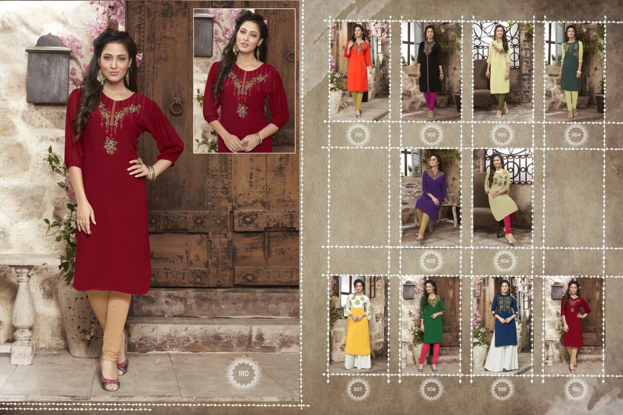 Zoya By Valencia Tex 1101 To 1110 Series Beautiful Indian Ethnic Wear With Embroidered Work Colorful Stylish Fancy Casual Wear & Ready To Wear Georgette Kurtis With Santoon Inner At Wholesale Price