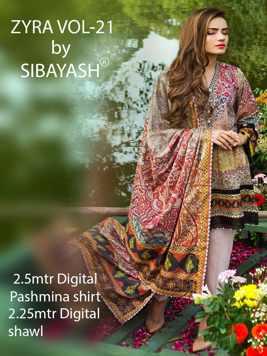 Zyra Vol-21 By Sibayash 01 To 09 Series Beautiful Pakistani Suits With Party Wear & Winter Wear Pashmina Digital Printed Dresses At Wholesale Price