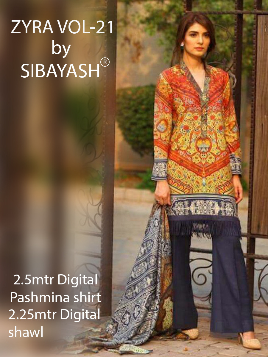Zyra Vol-21 By Sibayash 01 To 09 Series Beautiful Pakistani Suits With Party Wear & Winter Wear Pashmina Digital Printed Dresses At Wholesale Price