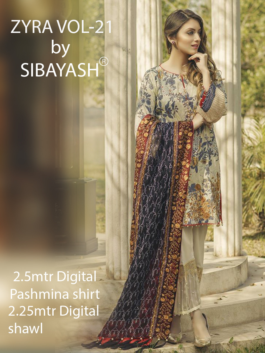 Zyra Vol-21 By Sibayash 01 To 09 Series Beautiful Pakistani Suits With Party Wear & Winter Wear Pashmina Digital Printed Dresses At Wholesale Price