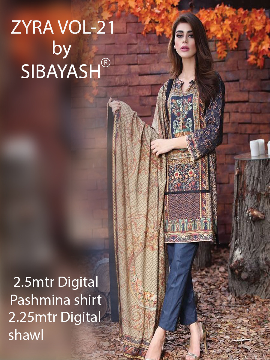 Zyra Vol-21 By Sibayash 01 To 09 Series Beautiful Pakistani Suits With Party Wear & Winter Wear Pashmina Digital Printed Dresses At Wholesale Price