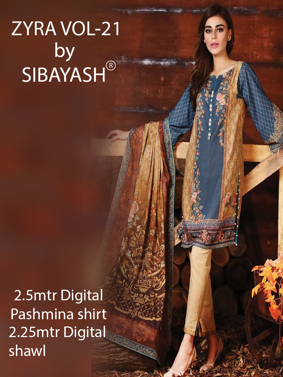 Zyra Vol-21 By Sibayash 01 To 09 Series Beautiful Pakistani Suits With Party Wear & Winter Wear Pashmina Digital Printed Dresses At Wholesale Price