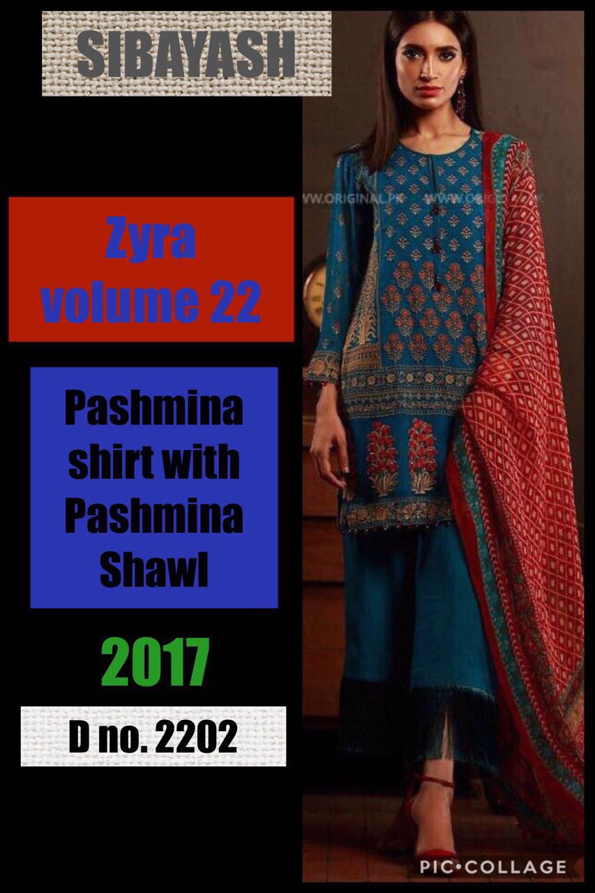Zyra Vol-22 By Sibayash 2201 To 2208 Series Pakistani Suits Beautiful Stylish Colorful Fancy Party Wear & Winter Wear Pashmina Dresses At Wholesale Price