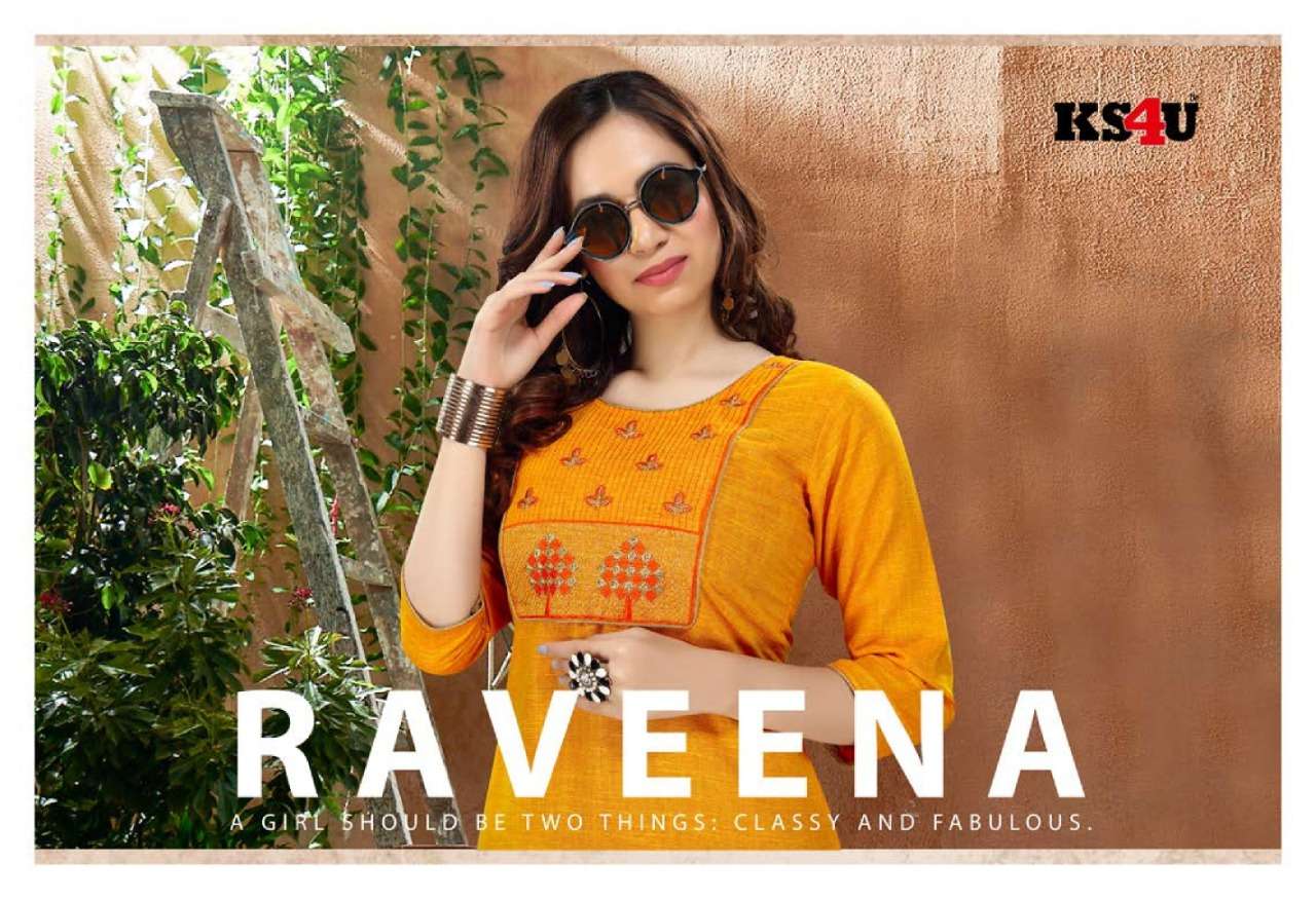 RAVEENA BY KS4U 1001 TO 1008 SERIES BEAUTIFUL COLORFUL STYLISH FANCY CASUAL WEAR & ETHNIC WEAR & READY TO WEAR RAYON TWO TONE KURTIS AT WHOLESALE PRICE