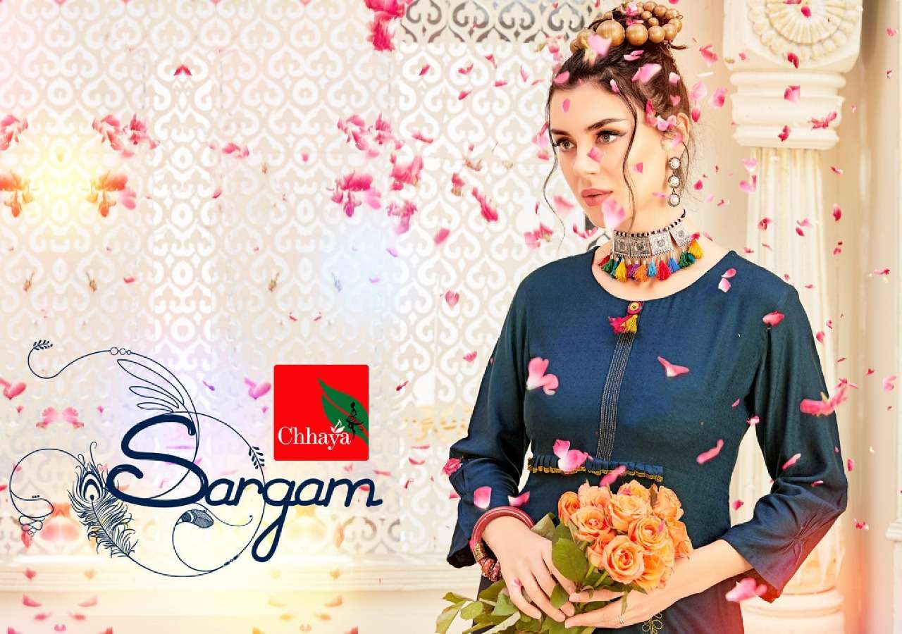 SARGAM BY CHHAYA 1001 TO 1010 SERIES STYLISH FANCY BEAUTIFUL COLORFUL CASUAL WEAR & ETHNIC WEAR HEAVY RAYON DOBY KURTIS AT WHOLESALE PRICE