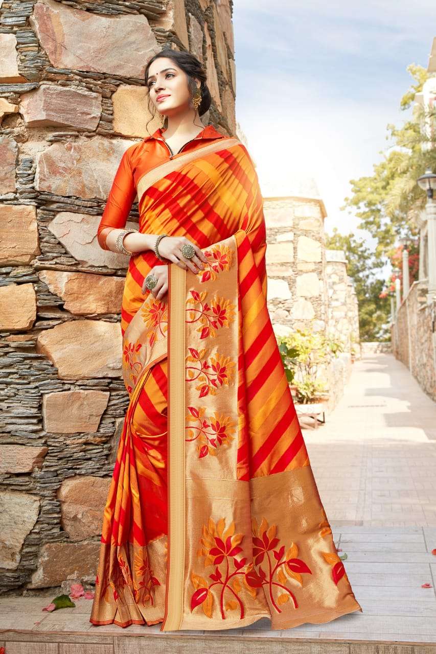 ANUSHKA SILK BY  RAJYOG 01 TO 06 SERIES INDIAN TRADITIONAL WEAR COLLECTION BEAUTIFUL STYLISH FANCY COLORFUL PARTY WEAR & OCCASIONAL WEAR SOFT SILK WEAVING SAREES AT WHOLESALE PRICE