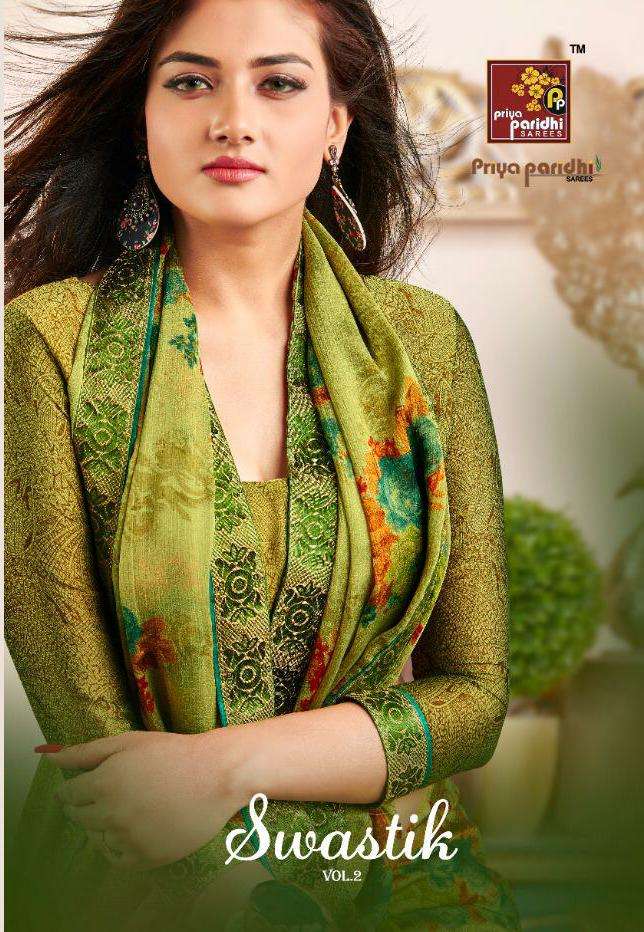 SWASTIK VOL-2 BY PRIYA PARIDHI 4497 TO 4506 SERIES INDIAN TRADITIONAL WEAR COLLECTION BEAUTIFUL STYLISH FANCY COLORFUL PARTY WEAR & OCCASIONAL WEAR MOSE PRINTED SAREES AT WHOLESALE PRICE