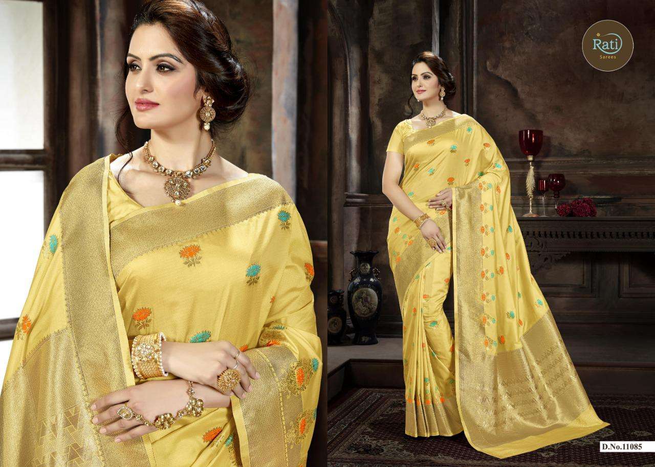SILK HITS BY RATI SAREE 11081 TO 11093 SERIES INDIAN TRADITIONAL WEAR COLLECTION BEAUTIFUL STYLISH FANCY COLORFUL PARTY WEAR & OCCASIONAL WEAR SATIN SILK SAREES AT WHOLESALE PRICE