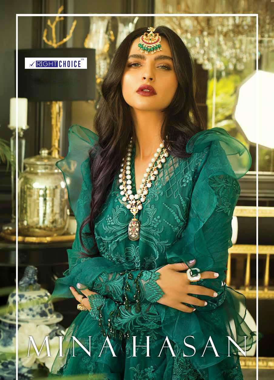 MINA HASAN BY RIGHT CHOICE 01 TO 04 SERIES BEAUTIFUL PAKISTANI SUITS COLORFUL STYLISH FANCY CASUAL WEAR & ETHNIC WEAR GEORGETTE WITH EMBROIDERY DRESSES AT WHOLESALE PRICE