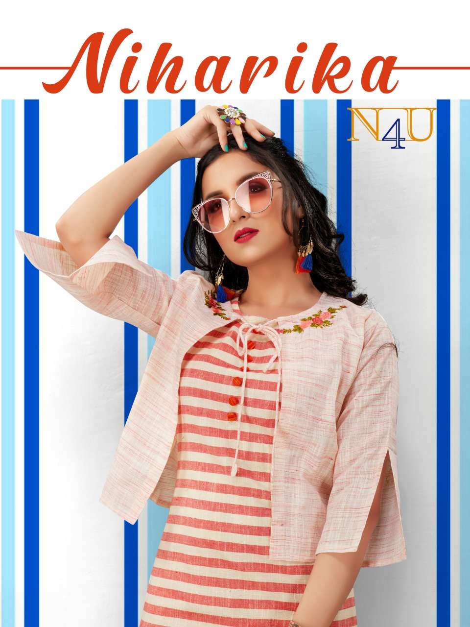 NIHARIKA BY NEHA FASHION 10001 TO 10005 SERIES BEAUTIFUL STYLISH FANCY COLORFUL CASUAL WEAR & ETHNIC WEAR VISCOUS DISCHARGE CHECKS PRINTED KURTIS AT WHOLESALE PRICE