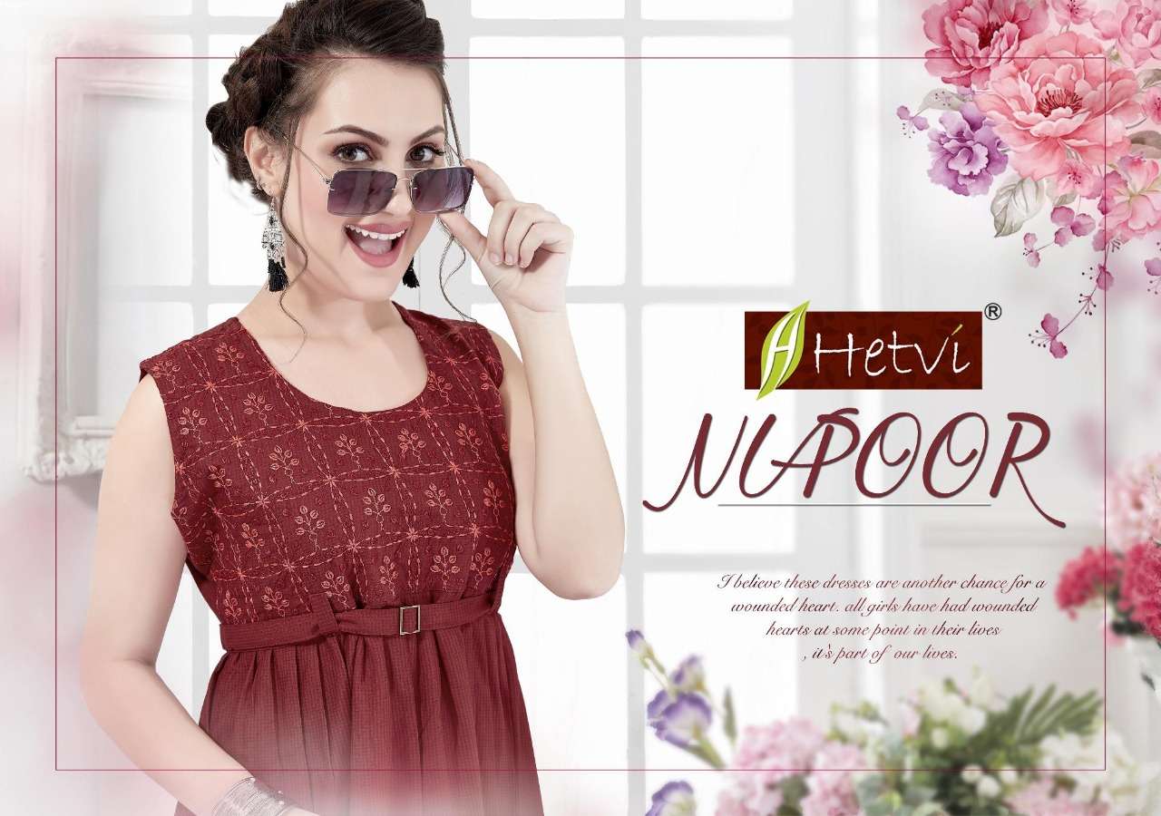 NUPOOR BY HETVI 1001 TO 1008 SERIES BEAUTIFUL STYLISH FANCY COLORFUL CASUAL WEAR & ETHNIC WEAR COTTON LIVA KURTIS AT WHOLESALE PRICE