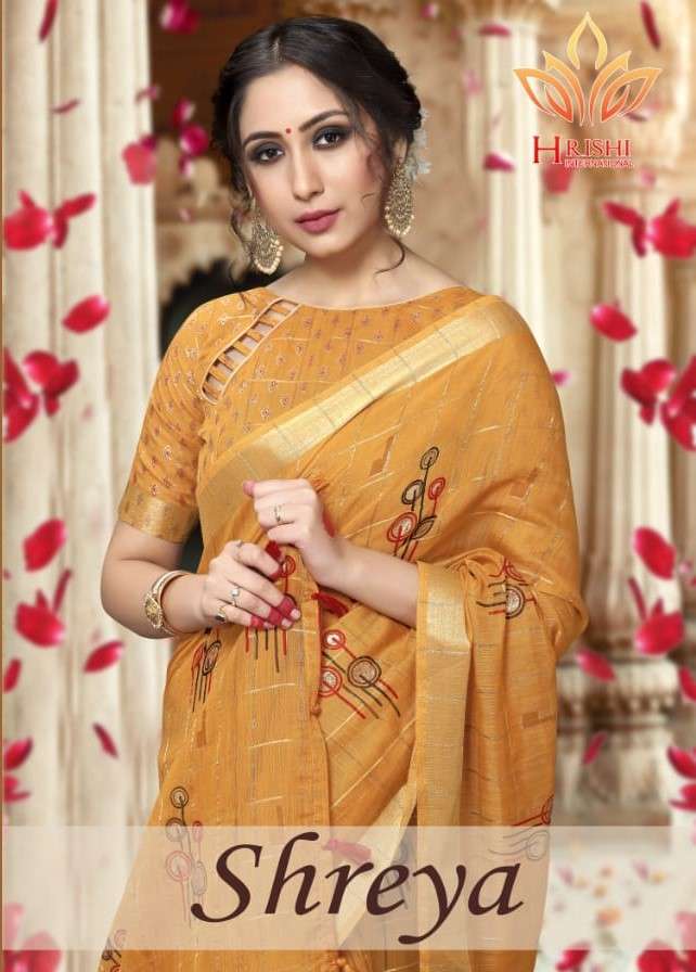 SHREYA BY HRISHI INTERNATIONAL 168 TO 181 SERIES INDIAN TRADITIONAL WEAR COLLECTION BEAUTIFUL STYLISH FANCY COLORFUL PARTY WEAR & OCCASIONAL WEAR COTTON PRINTED SAREES AT WHOLESALE PRICE