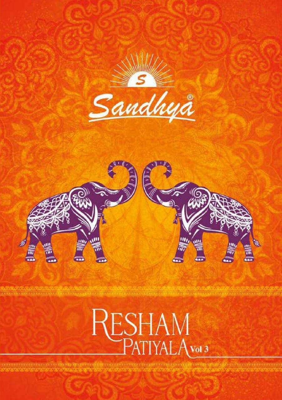 RESHAM PATIYALA VOL-3 BY SANDHYA 041 TO 055 SERIES BEAUTIFUL STYLISH SUITS FANCY COLORFUL CASUAL WEAR & ETHNIC WEAR & READY TO WEAR COTTON PRINTED DRESSES AT WHOLESALE PRICE