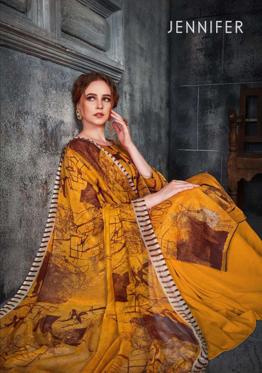 JENNIFER BY MAADHAV SYNTHETIC 001 TO 008 SERIES BEAUTIFUL STYLISH FANCY COLORFUL CASUAL WEAR & ETHNIC WEAR PURE CAMBRIC DESIGNER PRINTED DRESSES AT WHOLESALE PRICE
