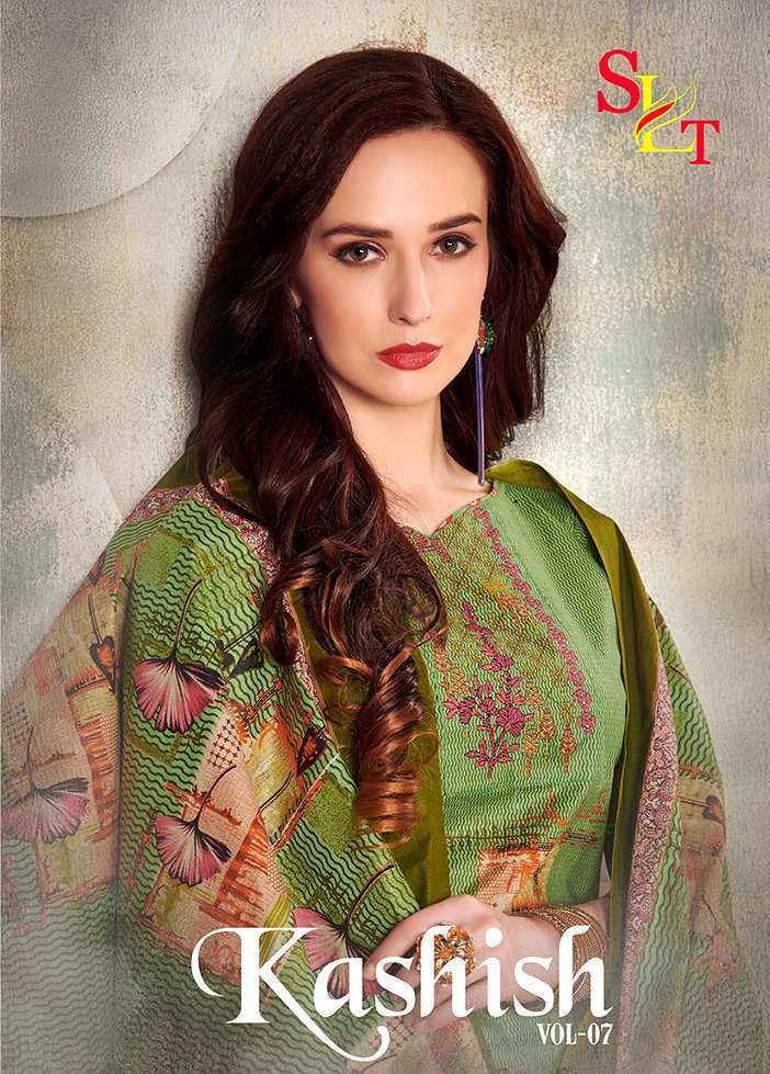 KASHISH VOL-7 BY SLT 7001 TO 7010 SERIES DESIGNER SUITS BEAUTIFUL FANCY COLORFUL STYLISH PARTY WEAR & ETHNIC WEAR PURE COTTON PRINTED DRESSES AT WHOLESALE PRICE