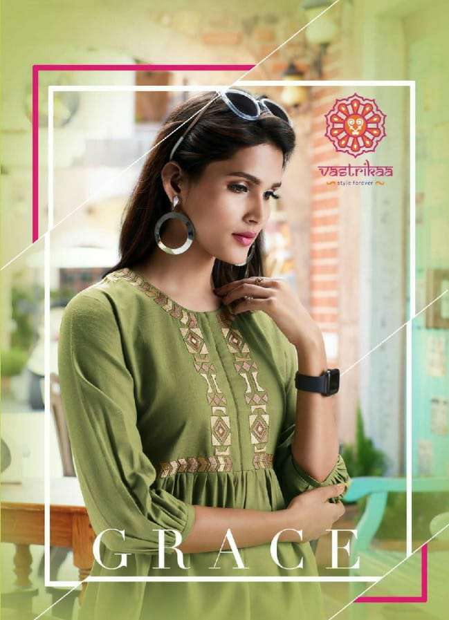 GRACE BY VASTRIKAA 169 TO 176 SERIES BEAUTIFUL STYLISH FANCY COLORFUL CASUAL WEAR & ETHNIC WEAR COTTON BLEND TOPS AT WHOLESALE PRICE