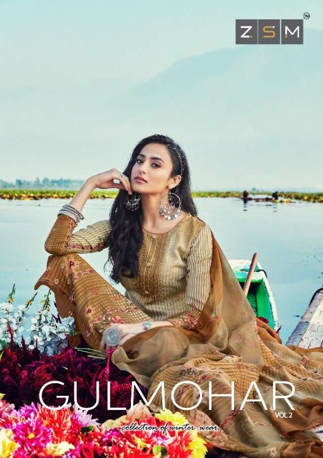 GULMOHAR VOL-2 BY ZSM 2001 TO 2008 SERIES BEAUTIFUL SUITS COLORFUL STYLISH FANCY CASUAL WEAR & ETHNIC WEAR PASHMINA PRINTED DRESSES AT WHOLESALE PRICE