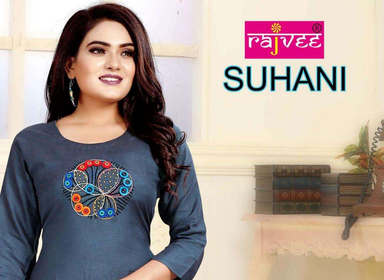 SUHANI BY RAJVEE 01 TO 04 SERIES BEAUTIFUL STYLISH COLORFUL FANCY PARTY WEAR & ETHNIC WEAR & READY TO WEAR RAYON FLEX KURTIS AT WHOLESALE PRICE