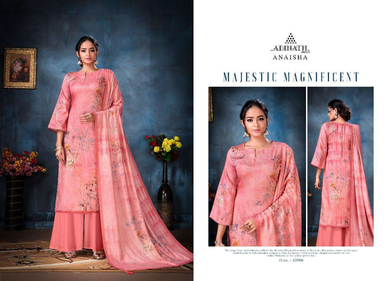 ANAISHA BY ADINATH PRINT 42001 TO 42008 SERIES BEAUTIFUL SUITS STYLISH FANCY COLORFUL CASUAL WEAR & ETHNIC WEAR PURE PASHMINA DIGITAL PRINTED DRESSES AT WHOLESALE PRICE