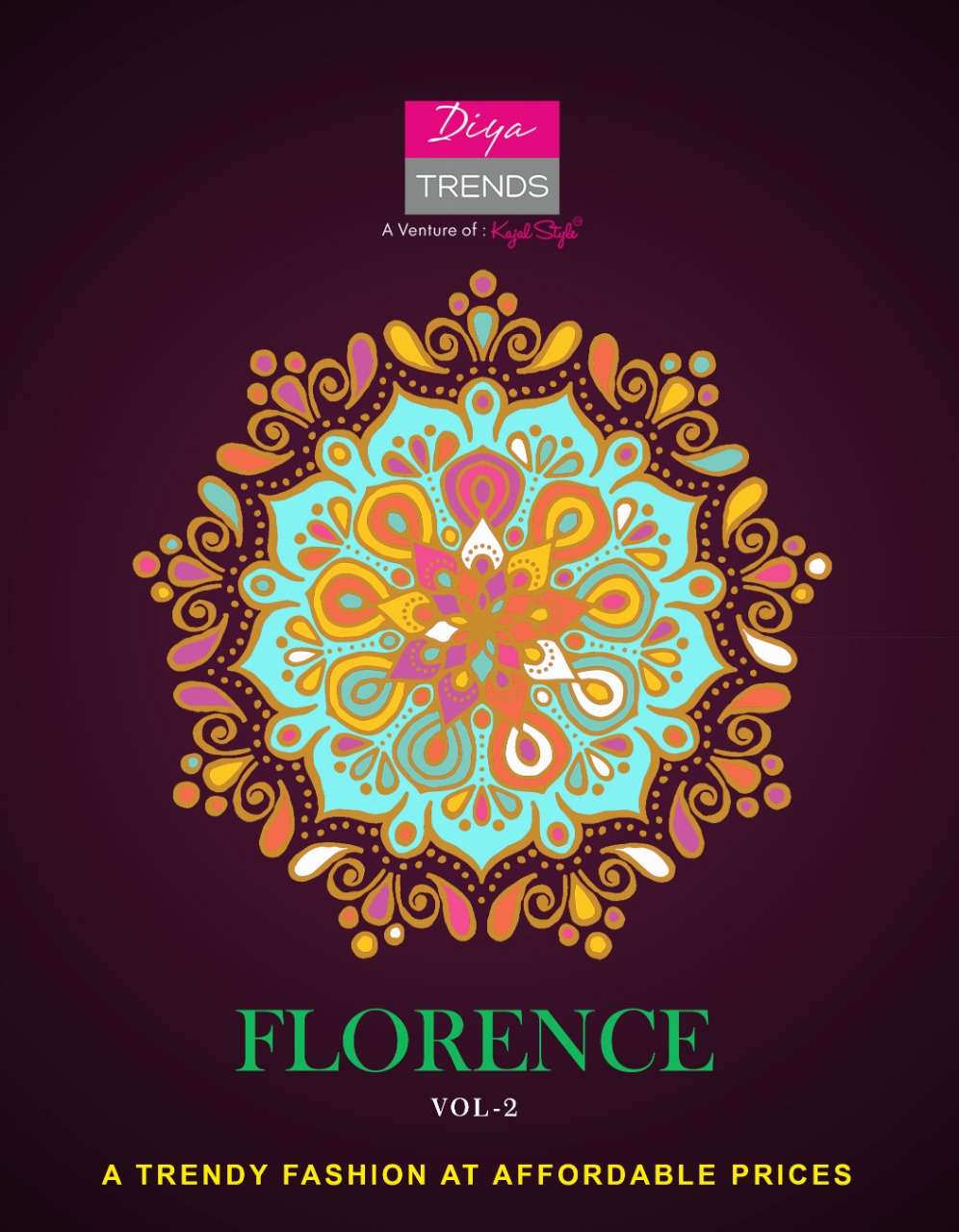 FLORENCE VOL-2 BY DIYA TRENDS 2001 TO 2010 SERIES BEAUTIFUL STYLISH FANCY COLORFUL CASUAL WEAR & ETHNIC WEAR RAYON/COTTON WITH EMBROIDERED KURTIS WITH BOTTOM AT WHOLESALE PRICE