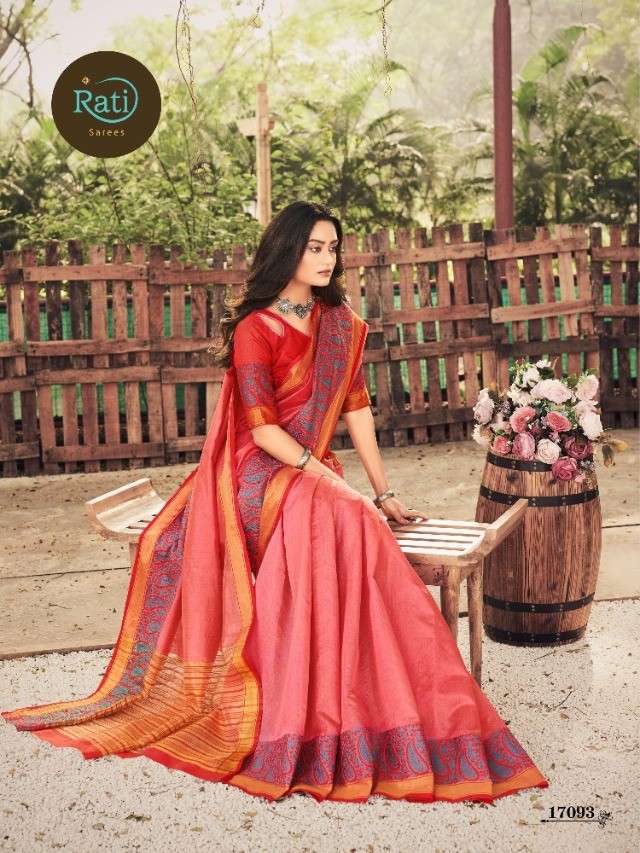RAJ GHARANA BY RATI 17091 TO 17098 SERIES INDIAN TRADITIONAL WEAR COLLECTION BEAUTIFUL STYLISH FANCY COLORFUL PARTY WEAR & OCCASIONAL WEAR COTTON SILK SAREES AT WHOLESALE PRICE