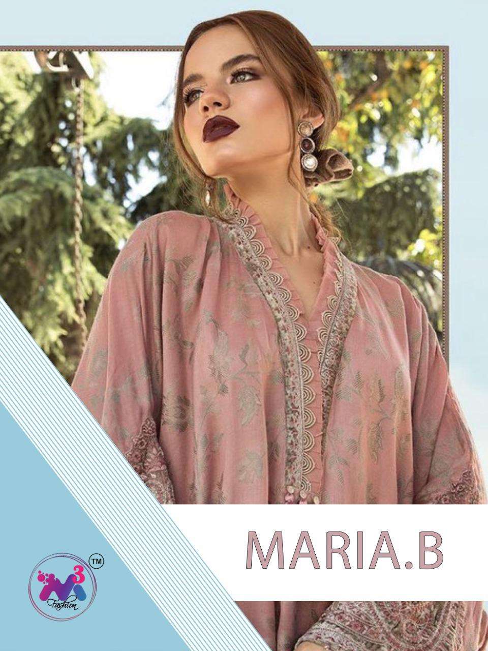 MARIA.B PREMIUM LAWN EMBROIDERED BY M3 FASHION 43001 TO 43003 SERIES PAKISTANI SUITS BEAUTIFUL FANCY COLORFUL STYLISH PARTY WEAR & OCCASIONAL WEAR JAM SATIN PRINT WITH EMBROIDERY DRESSES AT WHOLESALE PRICE