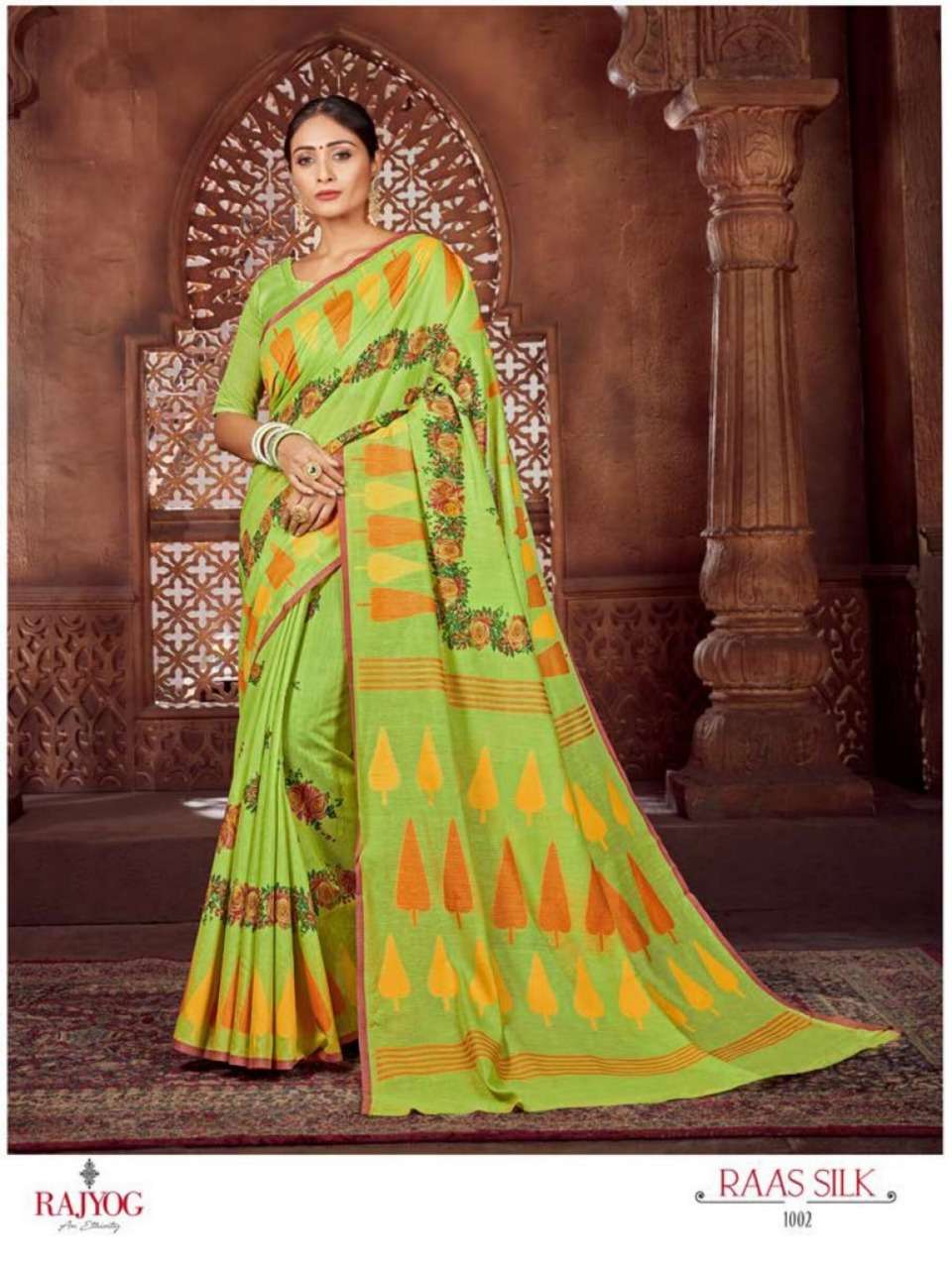 RAAS SILK BY RAJ TEX 1001 TO 1005 SERIES COLORFUL BEAUTIFUL FANCY PARTY WEAR & TRADITIONAL WEAR SOFT COTTON SILK SAREES AT WHOLESALE PRICE