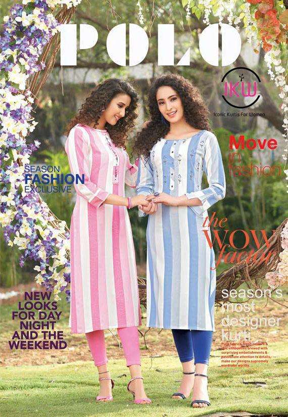POLO BY IKW 001 TO 008 SERIES BEAUTIFUL STYLISH FANCY COLORFUL CASUAL WEAR & ETHNIC WEAR & READY TO WEAR RAYON WORK KURTIS AT WHOLESALE PRICE