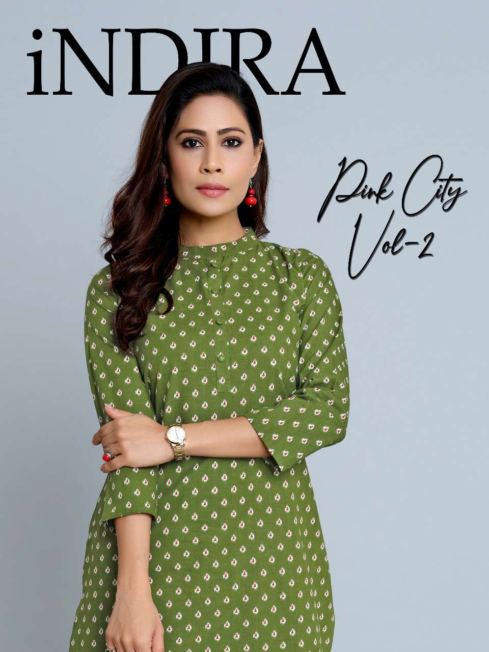 PINK CITY VOL-2 BY INDIRA 4201 TO 4209 SERIES BEAUTIFUL STYLISH FANCY COLORFUL CASUAL WEAR & ETHNIC WEAR & READY TO WEAR PURE CAMBRIC COTTON KURTIS WITH BOTTOM AT WHOLESALE PRICE