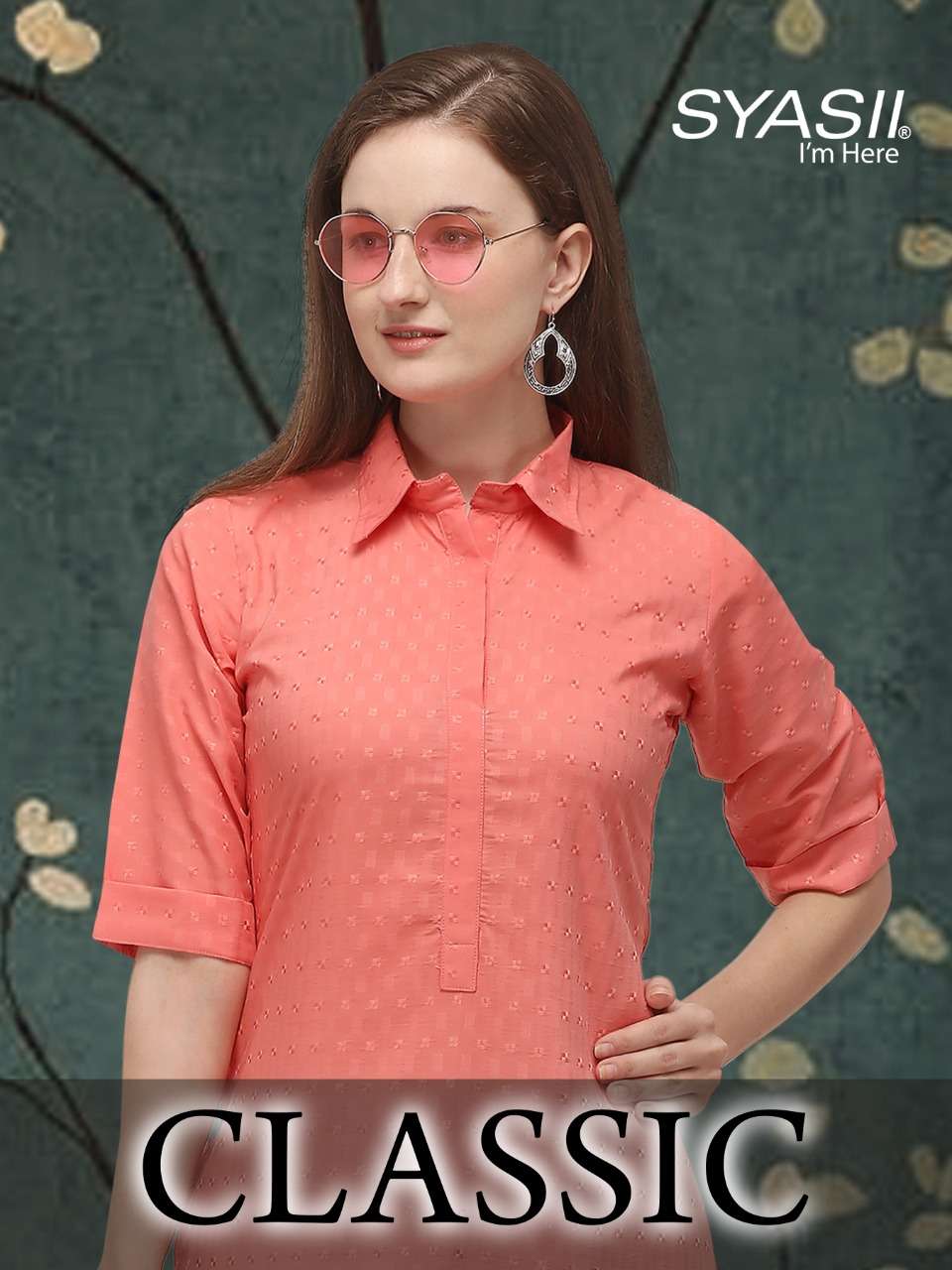 CLASSIC BY SYASII 1001 TO 1006 SERIES STYLISH FANCY BEAUTIFUL COLORFUL CASUAL WEAR & ETHNIC WEAR AURA COTTON KURTIS AT WHOLESALE PRICE