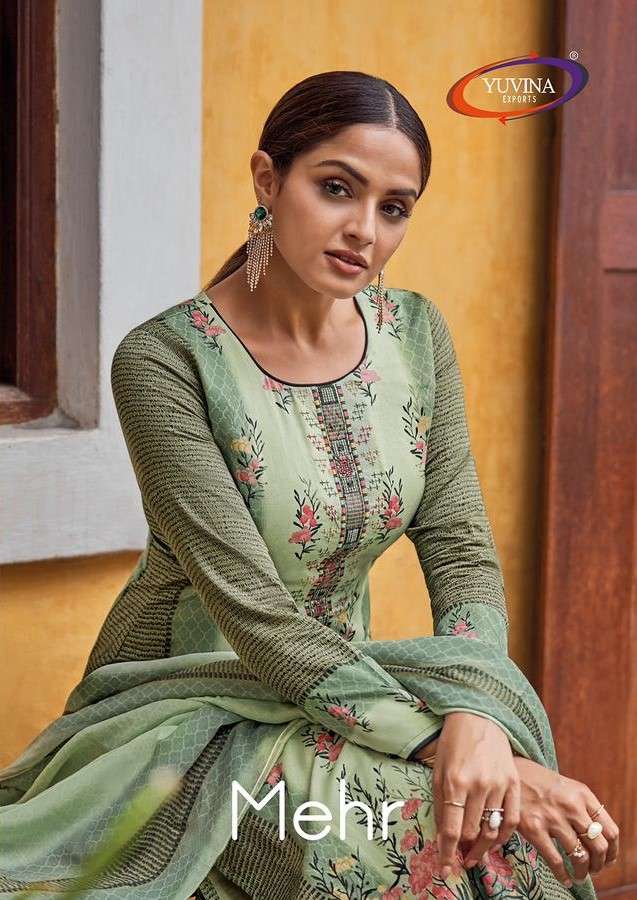 MEHR BY YUVINA EXPORTS 65001 TO 65008 SERIES BEAUTIFUL STYLISH FANCY COLORFUL CASUAL WEAR & ETHNIC WEAR PURE JAM WITH EMBROIDERY WORK DRESSES AT WHOLESALE PRICEv