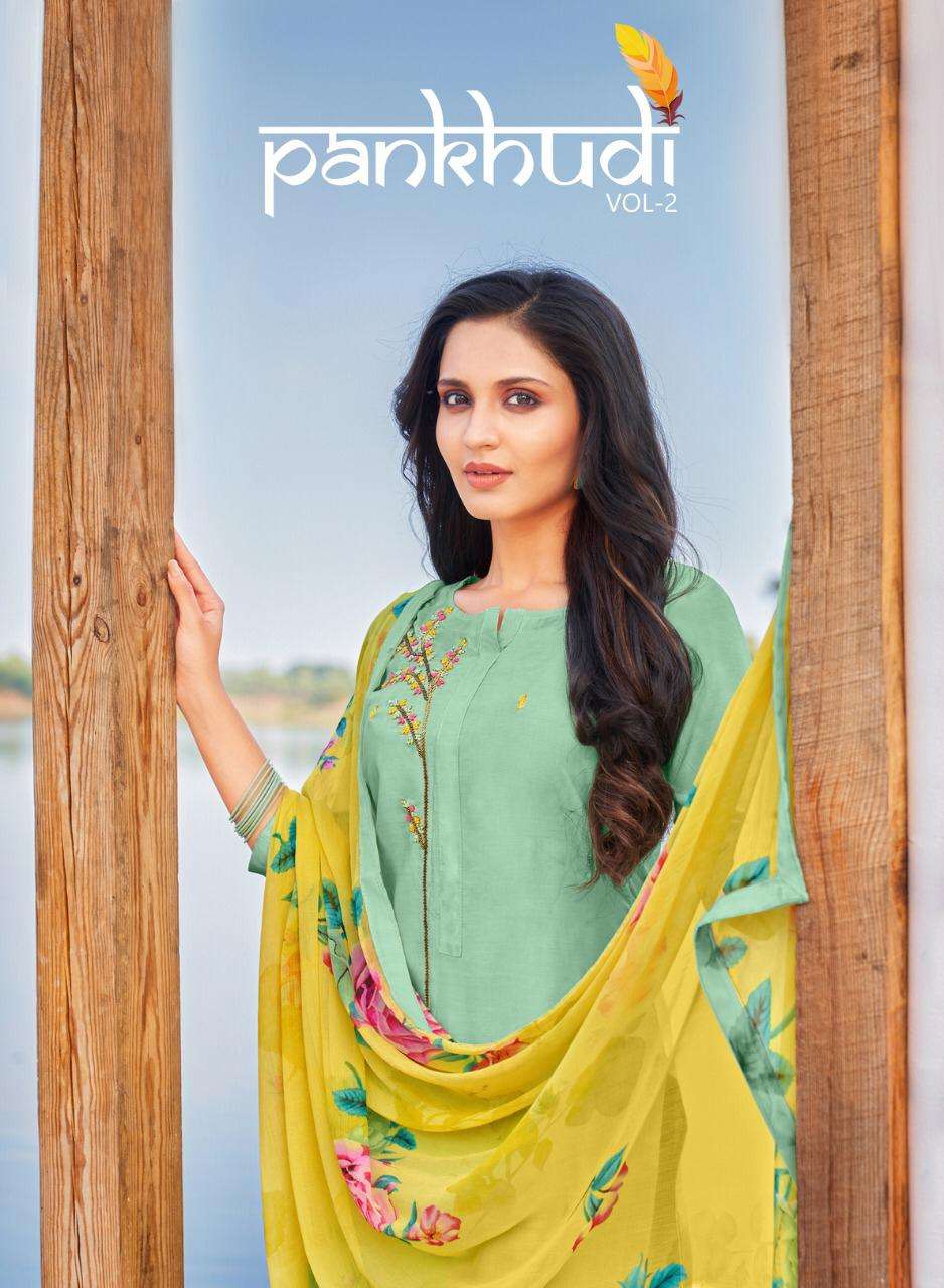 PANKHUDI VOL-2 BY PANGHAT NX 10008 TO 10019 SERIES BEAUTIFUL STYLISH SUITS FANCY COLORFUL CASUAL WEAR & ETHNIC WEAR & READY TO WEAR MODAL COTTON WITH EMBROIDERY DRESSES AT WHOLESALE PRICE