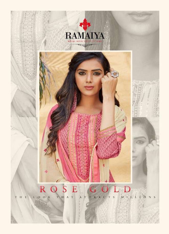 ROSE GOLD BY RAMAIYA 11051 TO 11058 SERIES BEAUTIFUL WINTER COLLECTION SUITS STYLISH FANCY COLORFUL CASUAL WEAR & ETHNIC WEAR COTTON PRINT WITH WORK DRESSES AT WHOLESALE PRICE