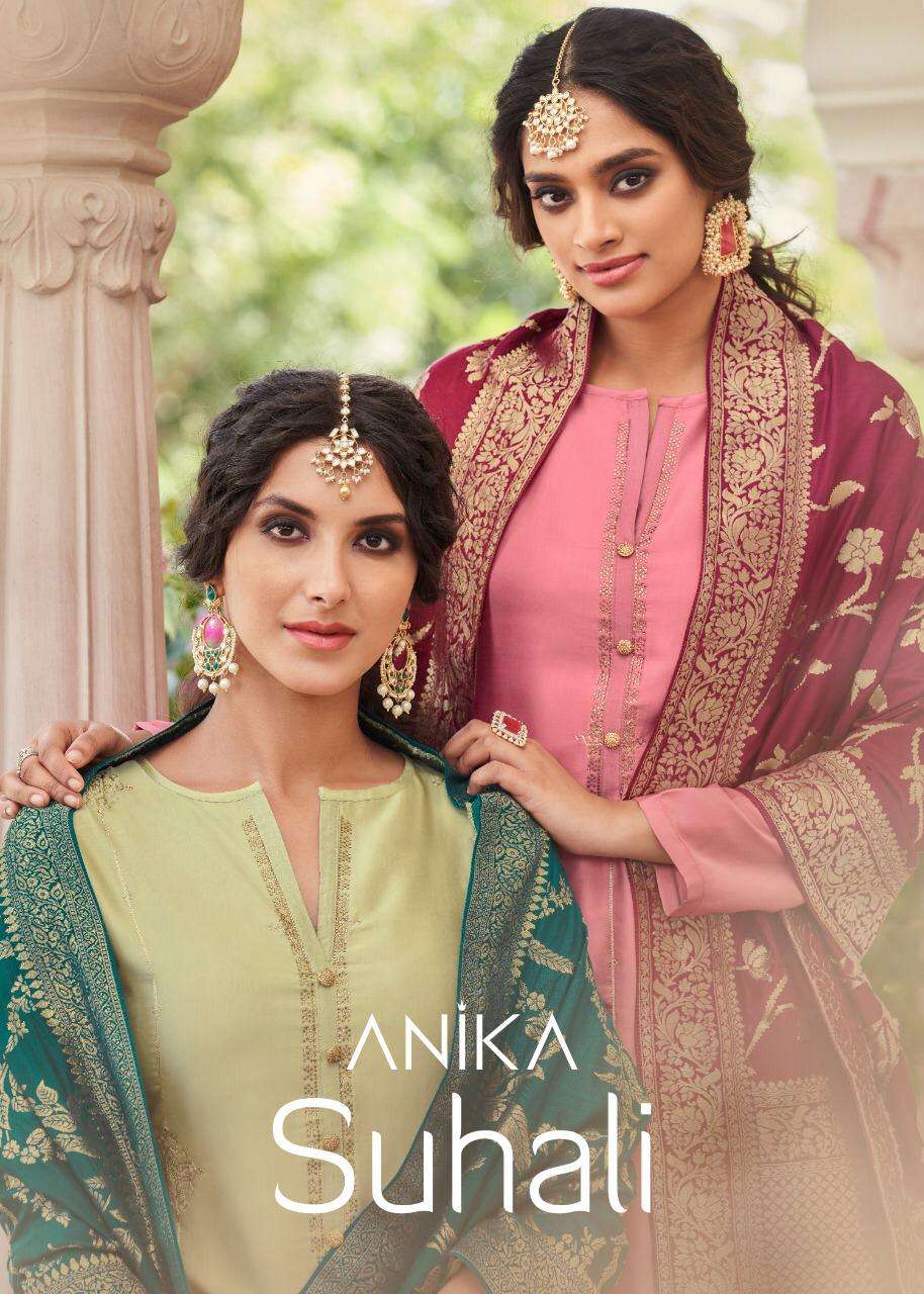 SUHALI BY ANIKA 1011 TO 1018 SERIES BEAUTIFUL SUITS COLORFUL STYLISH FANCY CASUAL WEAR & ETHNIC WEAR HEAVY MODAL SATIN SILK EMBROIDERED DRESSES AT WHOLESALE PRICE