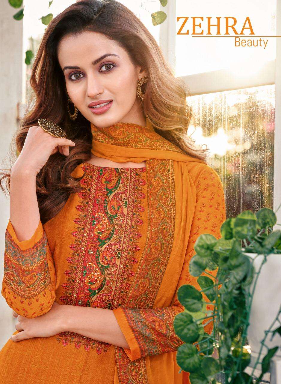 ZEHRA BY KAPIL TRENDZ 9000 TO 9006 SERIES BEAUTIFUL SUITS STYLISH FANCY COLORFUL PARTY WEAR & OCCASIONAL WEAR CHANDERI DIGITAL PRINT WITH WORK DRESSES AT WHOLESALE PRICE