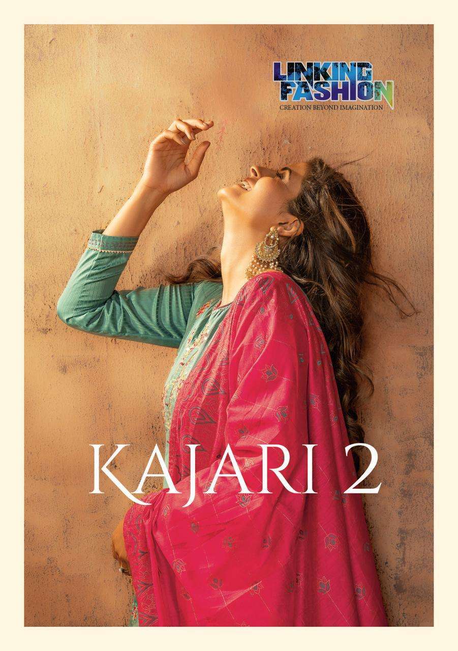 KAJARI VOL-2 BY LINKING FASHION 997 TO 1002 SERIES BEAUTIFUL SUITS COLORFUL STYLISH FANCY CASUAL WEAR & ETHNIC WEAR PURE JAM SILK WITH WORK DRESSES AT WHOLESALE PRICE
