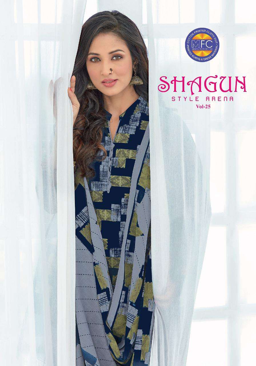 SHAGUN VOL-25 BY MFC 2501 TO 2520 SERIES BEAUTIFUL SUITS COLORFUL STYLISH FANCY CASUAL WEAR & ETHNIC WEAR PURE COTTON DRESSES AT WHOLESALE PRICE