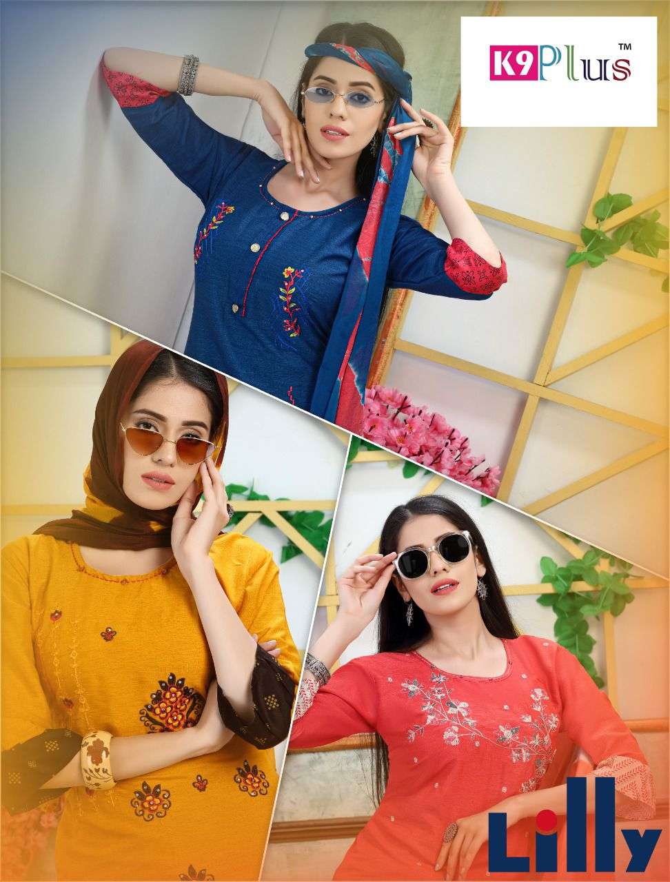 LILLY BY K9 PLUS 2001 TO 2008 SERIES BEAUTIFUL SUITS COLORFUL STYLISH FANCY CASUAL WEAR & ETHNIC WEAR HEAVY RAYON EMBROIDERED DRESSES AT WHOLESALE PRICE