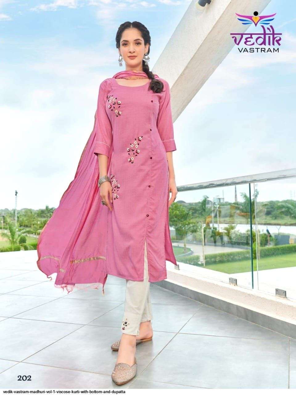 MADHURI VOL-1 BY VEDIK VASTRAM 201 TO 206 SERIES BEAUTIFUL SUITS COLORFUL STYLISH FANCY CASUAL WEAR & ETHNIC WEAR PURE VISCOSE COTTON WITH WORK DRESSES AT WHOLESALE PRICE