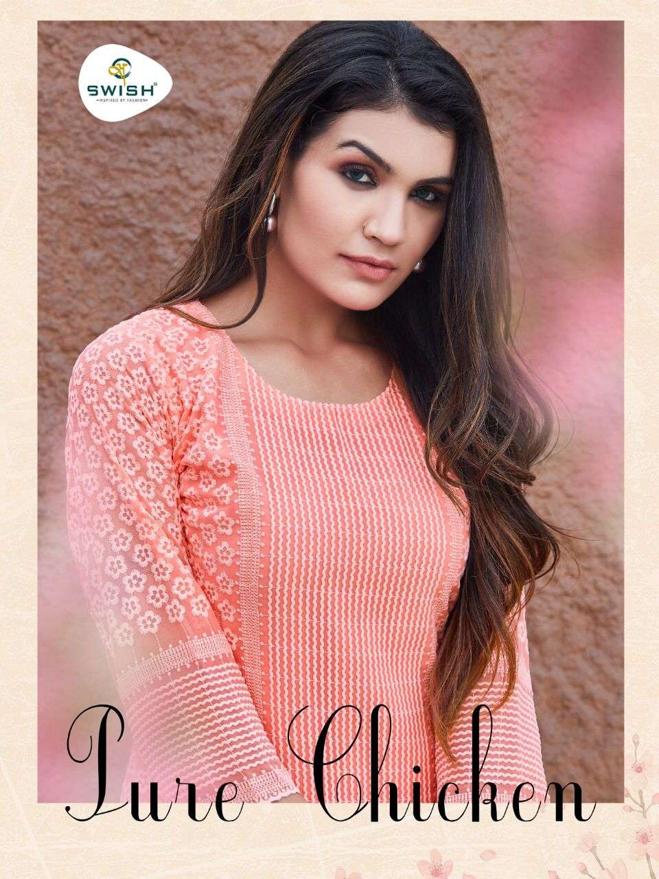 PURE CHICKEN BY SWISH 1001 TO 1006 SERIES DESIGNER BEAUTIFUL COLORFUL STYLISH FANCY CASUAL WEAR & ETHNIC WEAR & READY TO WEAR GEORGETTE CHICKEN KURTIS AT WHOLESALE PRICE