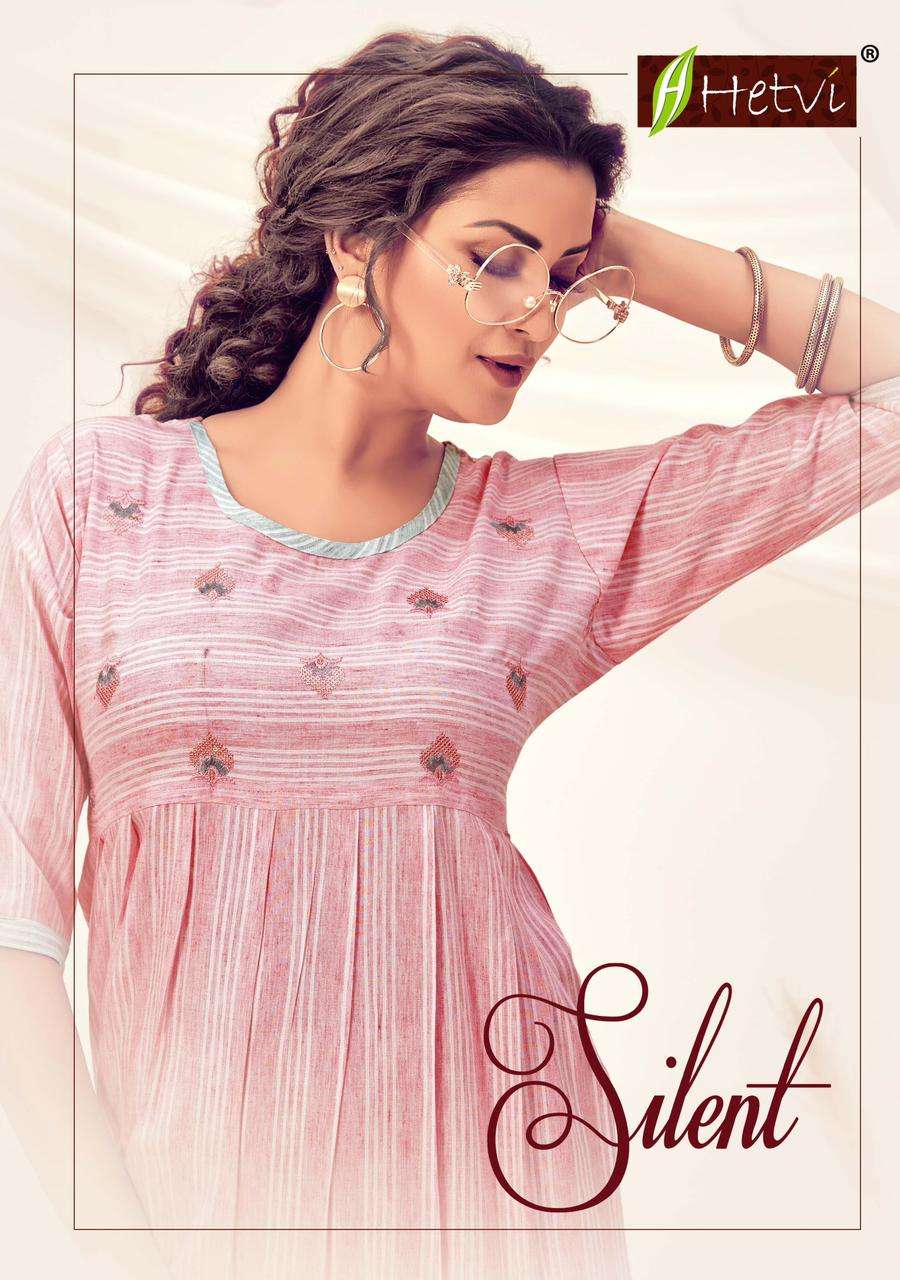 SILENT BY HETVI 1001 TO 1006 SERIES DESIGNER STYLISH FANCY COLORFUL BEAUTIFUL PARTY WEAR & ETHNIC WEAR COLLECTION RAYON KURTIS AT WHOLESALE PRICE