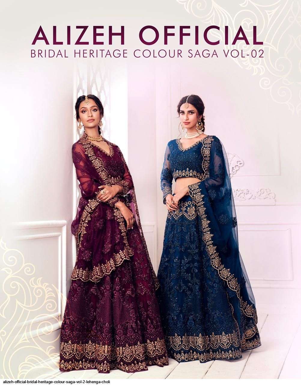 Bridal Heritage Colours Saga Vol-2 By Alizeh Beautiful Colorful Fancy Wedding Collection Occasional Wear & Party Wear Net Lehengas At Wholesale Price