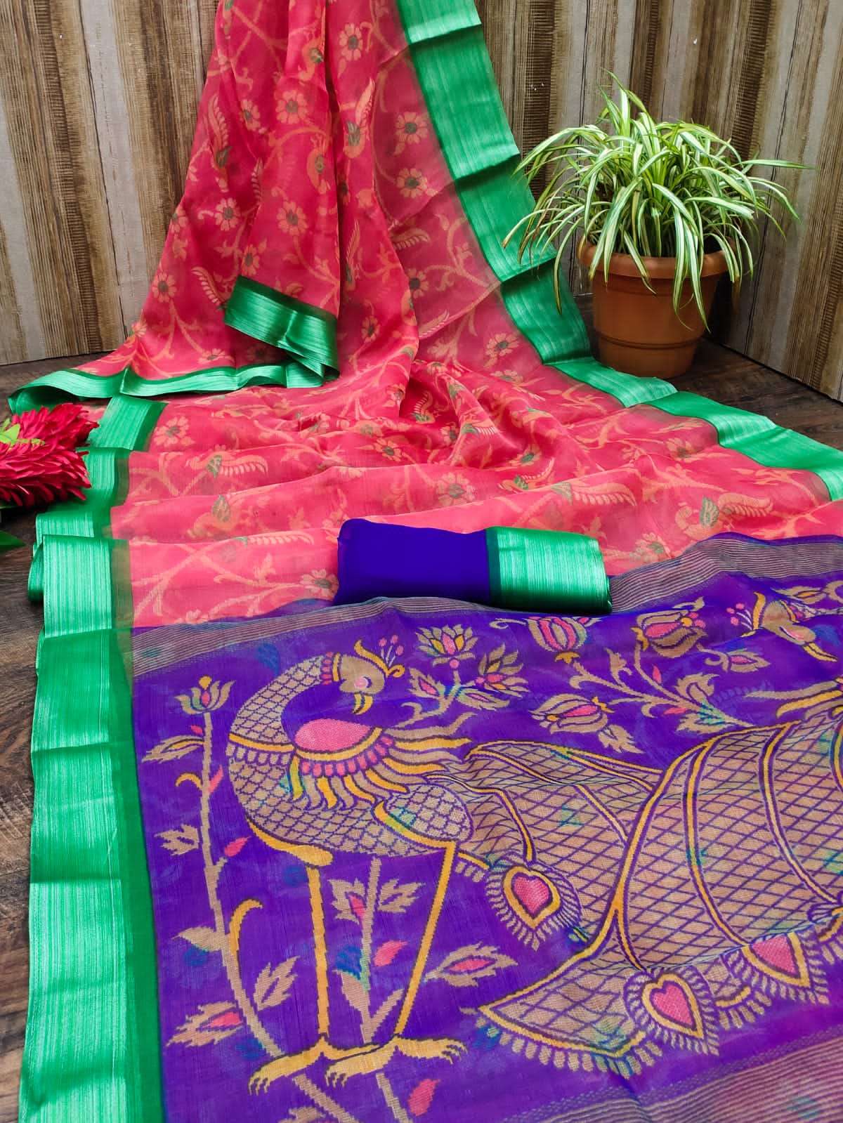 MYRA VOL-8 BY MYRA 801 TO 812 SERIES INDIAN TRADITIONAL WEAR COLLECTION BEAUTIFUL STYLISH FANCY COLORFUL PARTY WEAR & OCCASIONAL WEAR PREMIUM ORGANZA SAREES AT WHOLESALE PRICE