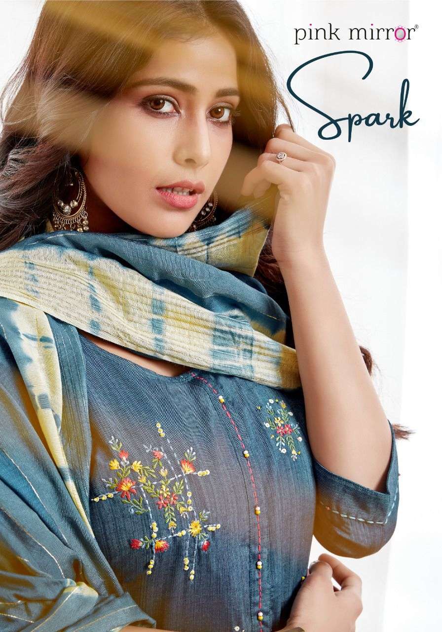 SPARK BY PINK MIRROR 1001 TO 1006 SERIES DESIGNER SUITS BEAUTIFUL STYLISH FANCY COLORFUL PARTY WEAR & ETHNIC WEAR VISCOSE EMBROIDERED DRESSES AT WHOLESALE PRICE