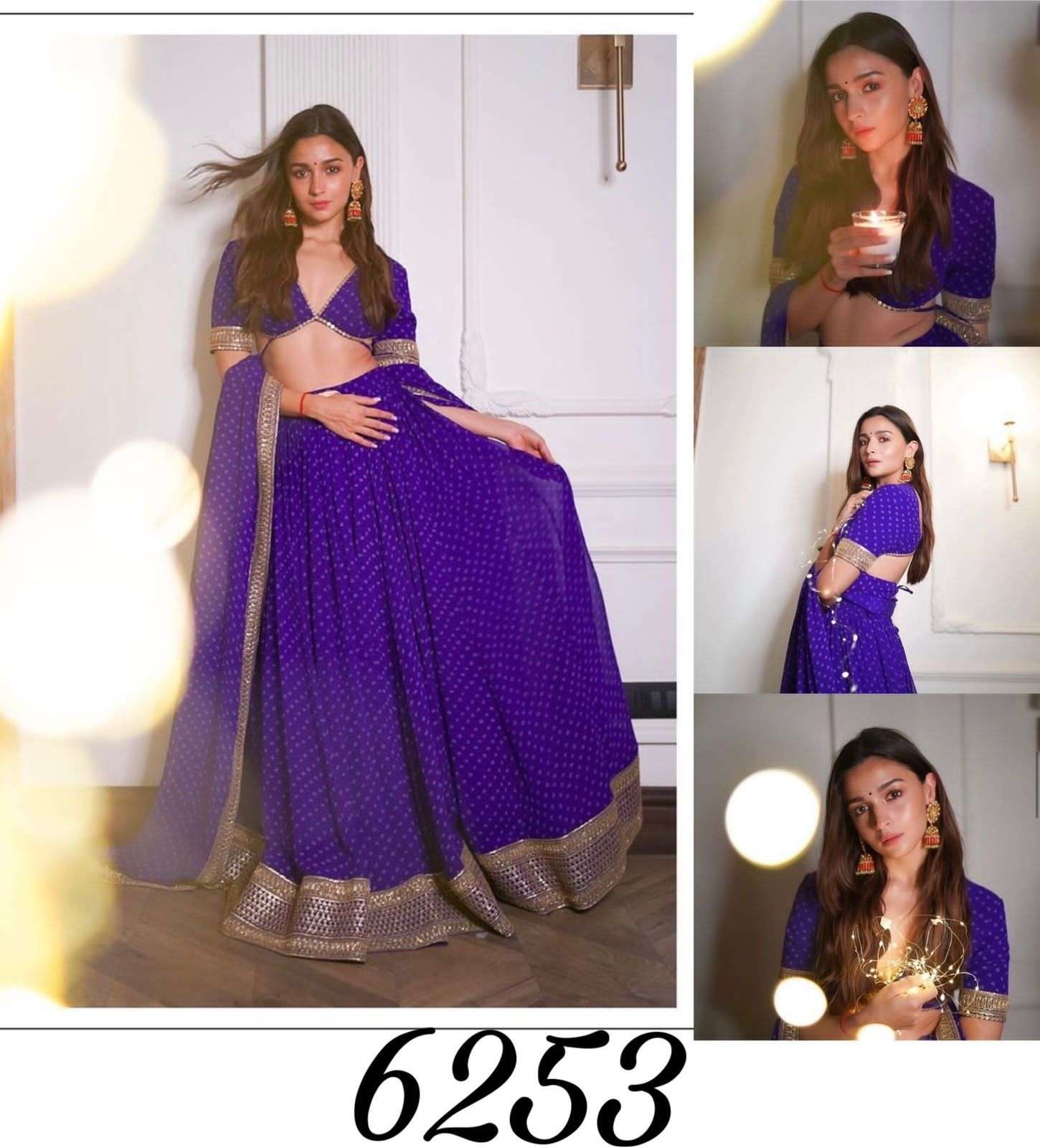 6253 By Fashid Wholesale Indian Traditional Beautiful Stylish Designer Banarasi Silk Jacquard Embroidered Party Wear Georgette Digital Print Lehengas At Wholesale Price