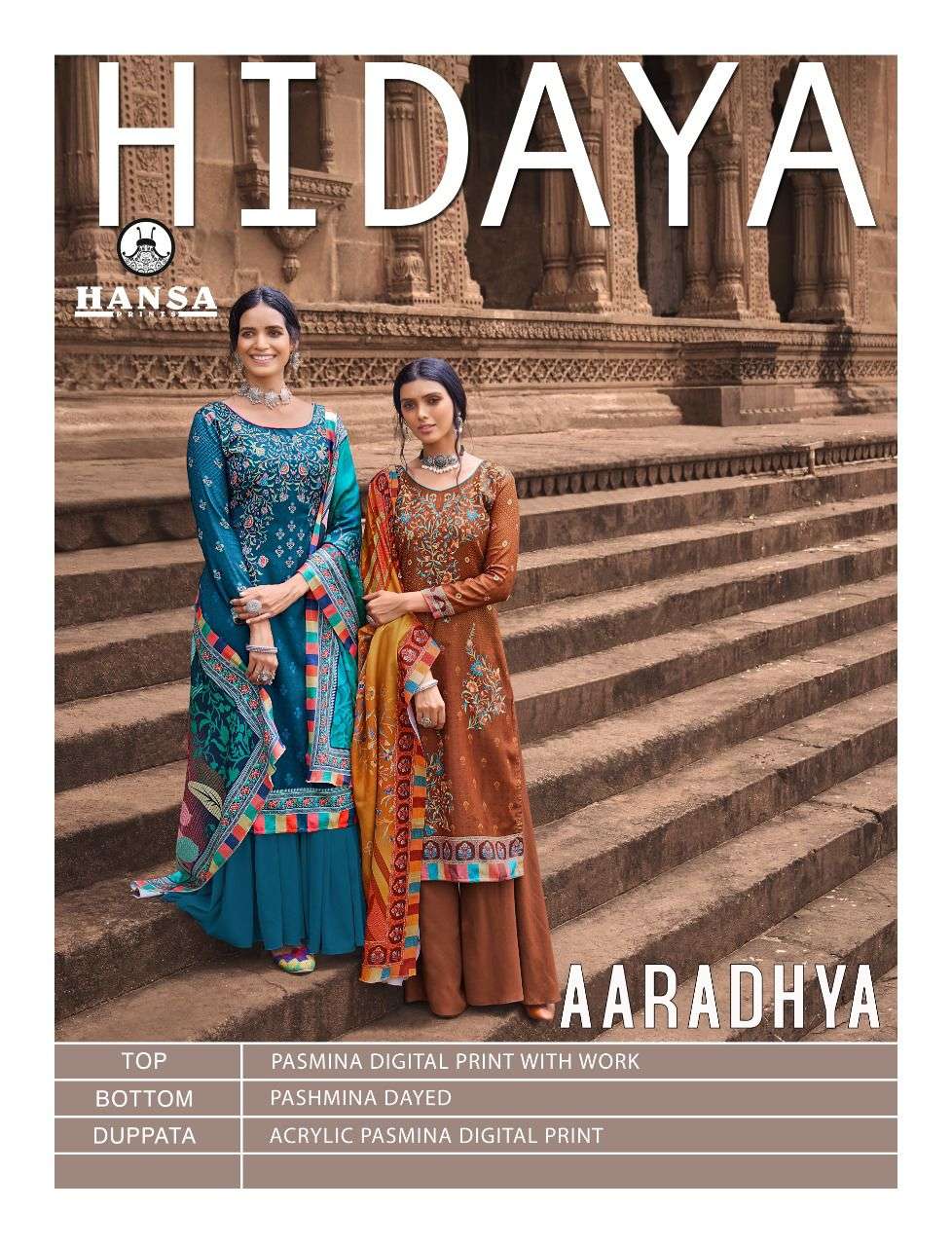 AARADHYA BY HANSA PRINTS 3801 TO 3806 SERIES BEAUTIFUL STYLISH SUITS FANCY COLORFUL CASUAL WEAR & ETHNIC WEAR & READY TO WEAR PASHMINA DIGITAL PRINT WITH HAND WORK DRESSES AT WHOLESALE PRICE