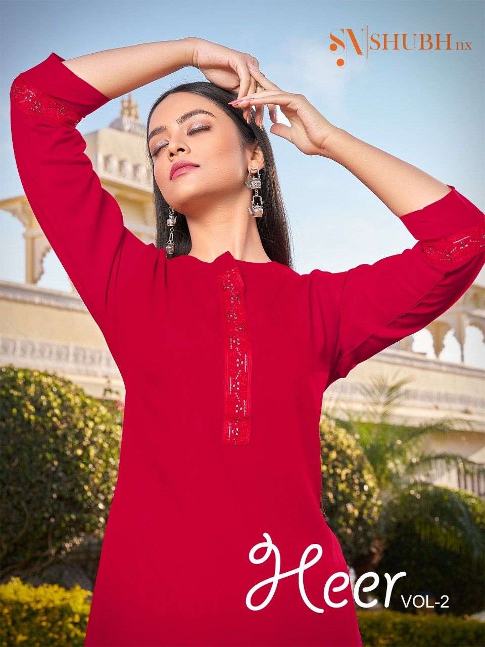 HEER VOL-2 BY SHUBH NX 1001 TO 1008 SERIES DESIGNER STYLISH FANCY COLORFUL BEAUTIFUL PARTY WEAR & ETHNIC WEAR COLLECTION RAYON EMBROIDERY KURTIS AT WHOLESALE PRICE
