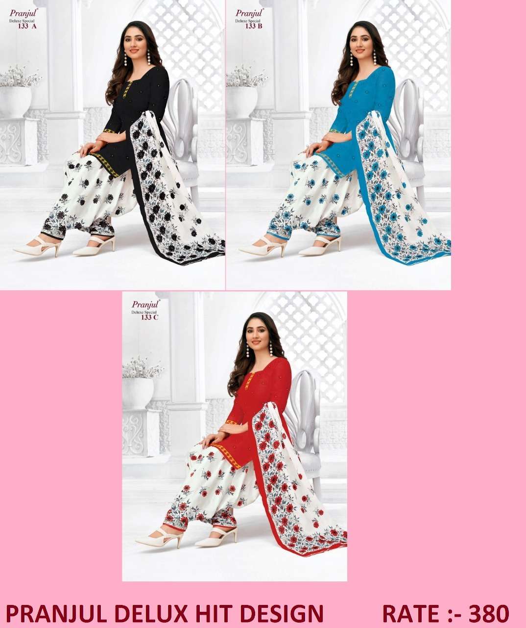 PRANJUL DELUX HIT DESIGN BY PRANJUL BEAUTIFUL SUITS STYLISH FANCY COLORFUL CASUAL WEAR & ETHNIC WEAR PURE COTTON PRINTED DRESSES AT WHOLESALE PRICE