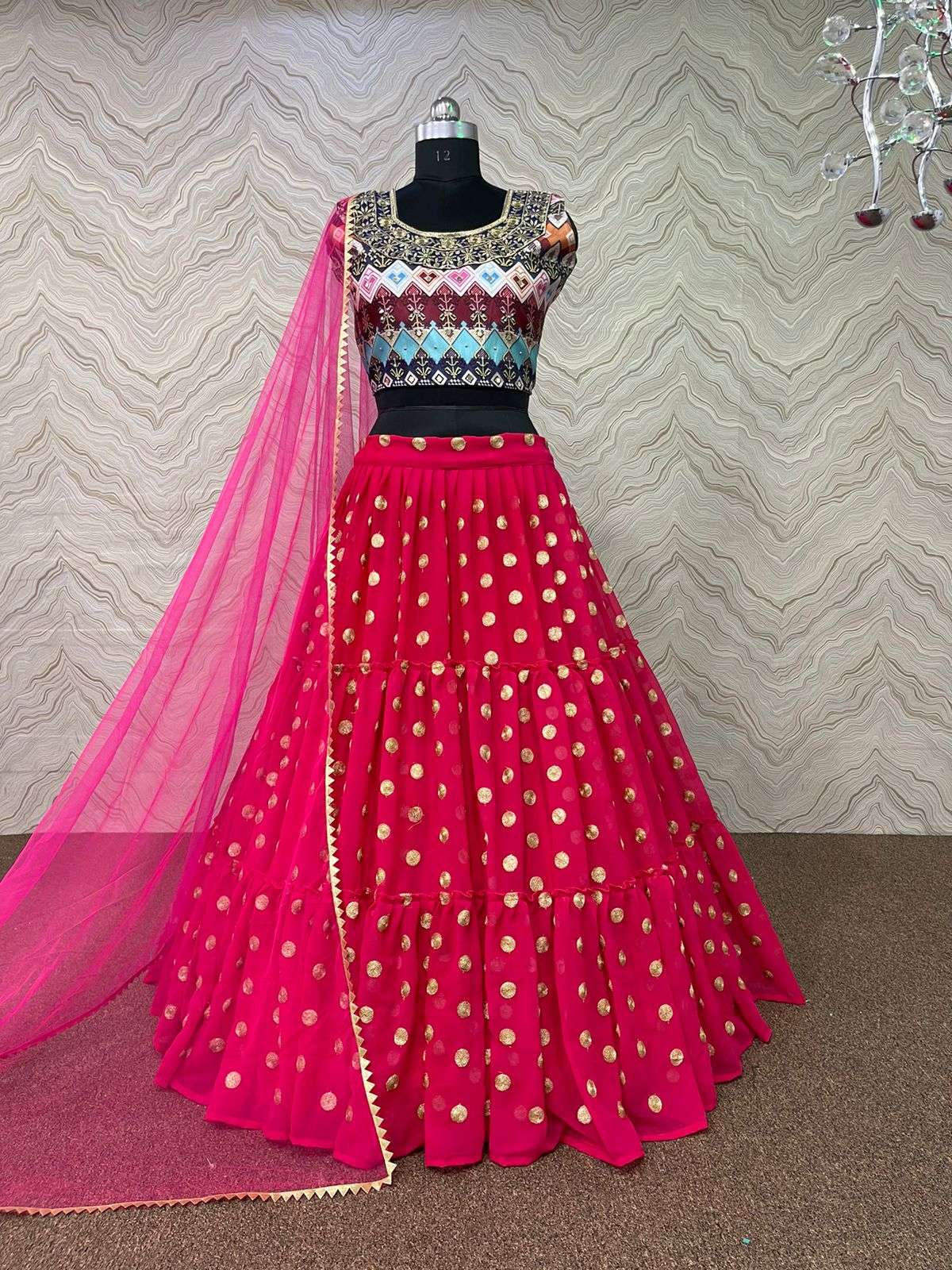 Hot Pink Heavy Designer Work Partywear/Wedding Special Lehenga Choli -  Indian Heavy Anarkali Lehenga Gowns Sharara Sarees Pakistani Dresses in  USA/UK/Canada/UAE - IndiaBoulevard